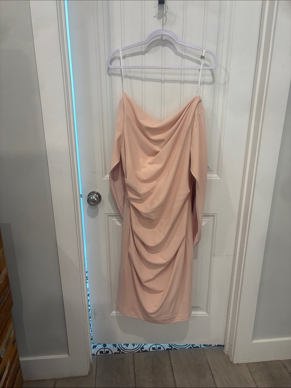 Betsy & Adam Size 12 Blush Pink Draped Formal Cocktail Dress